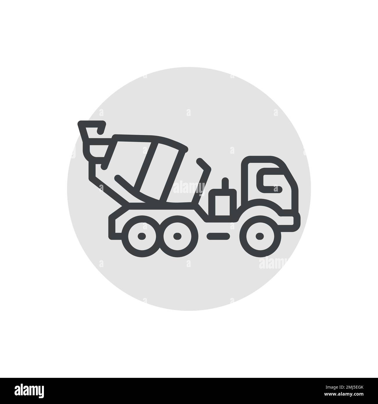 Concrete truck сolor line icon. Road construction. Pictogram for web page Stock Vector