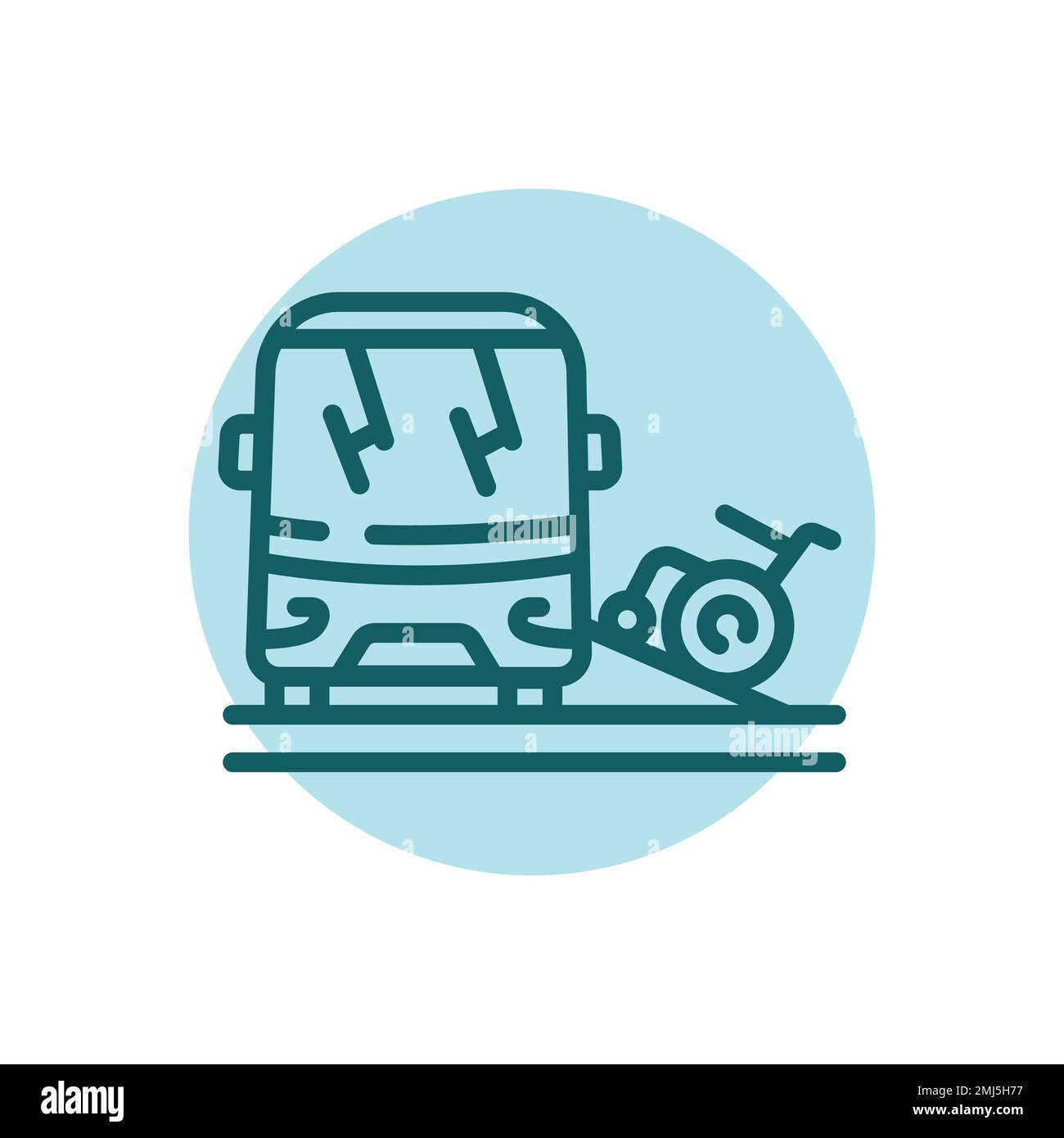 Transportation of a disabled color line icon. Disability. Isolated ...