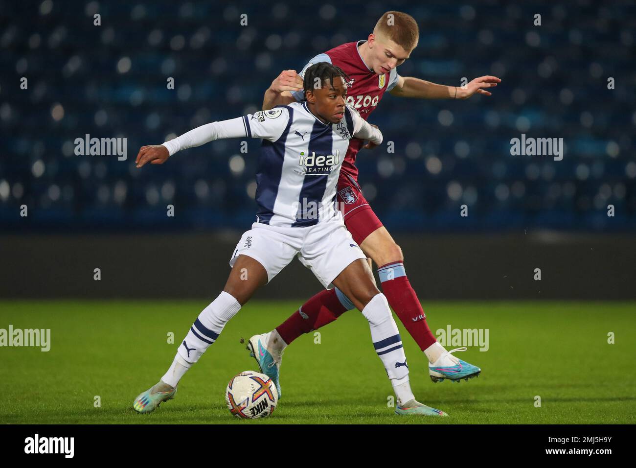 West Bromwich, UK. 27th Jan, 2023. Akeel Higgins of West Bromwich Albion in action during the Premier League 2 U23 match West Bromwich Albion U23 vs Aston Villa U23 at The Hawthorns, West Bromwich, United Kingdom, 27th January 2023 (Photo by Gareth Evans/News Images) Credit: News Images LTD/Alamy Live News Stock Photo