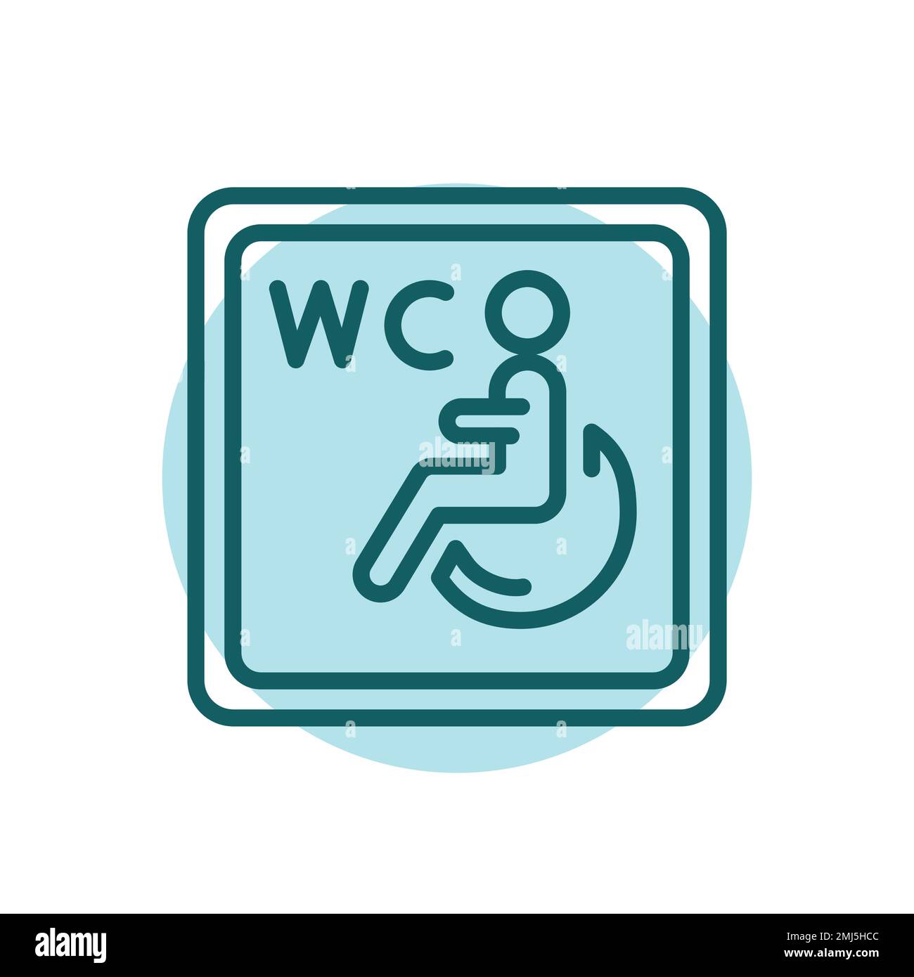 Disabled toilet color line icon. Disability. Isolated vector element