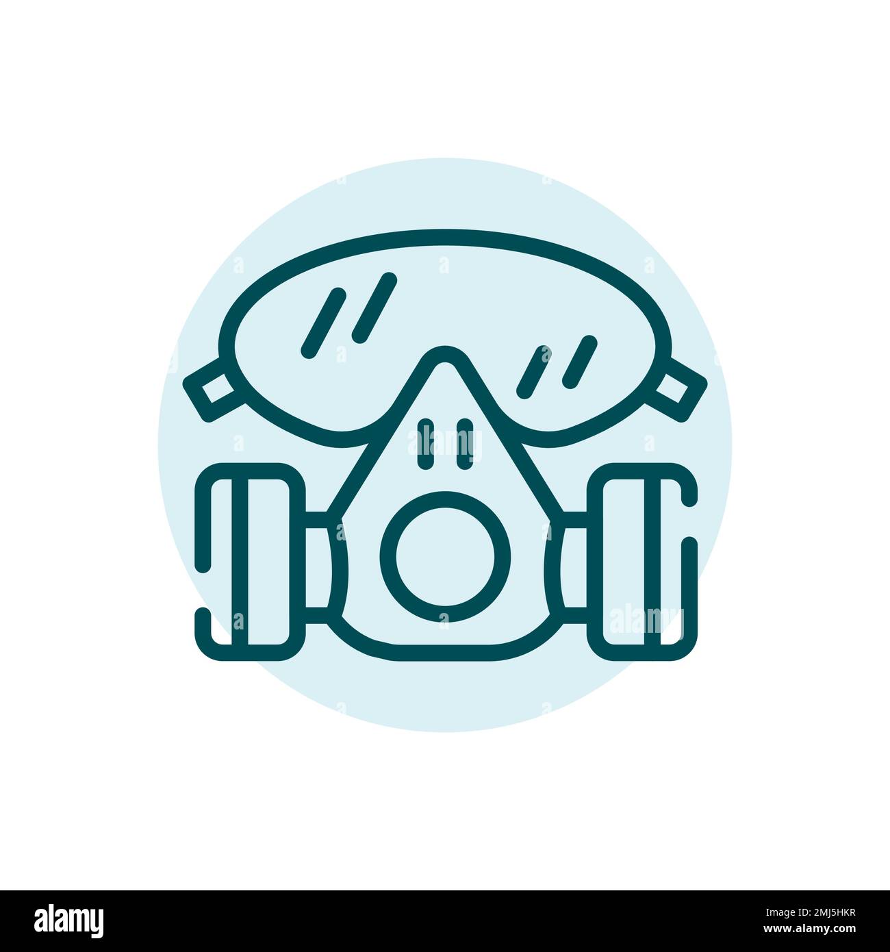 Protective gas mask black line icon. Equipment respirator. Safety