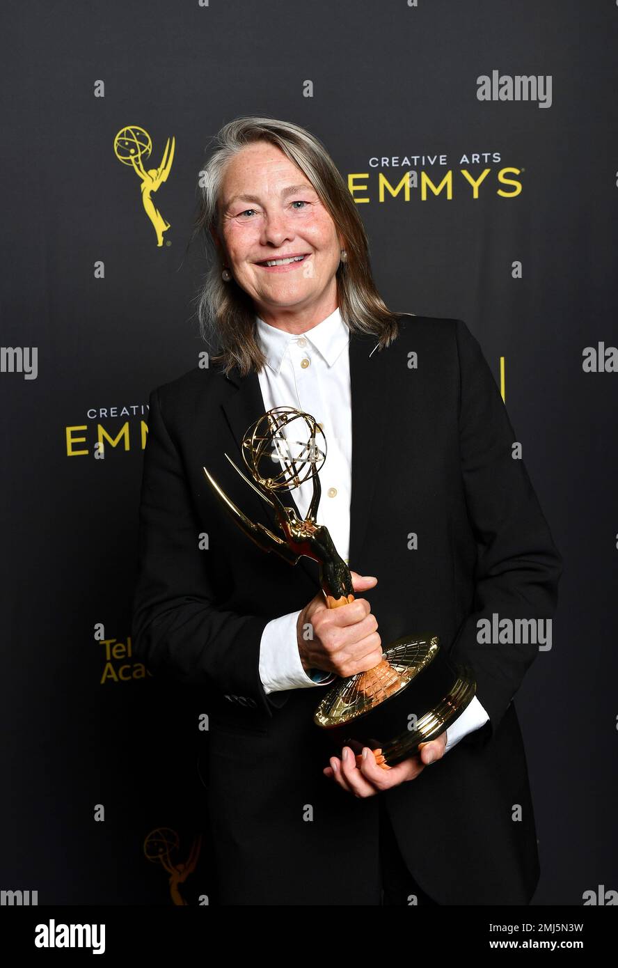 Cherry Jones poses for a portrait with the award for outstanding guest actress in a drama series