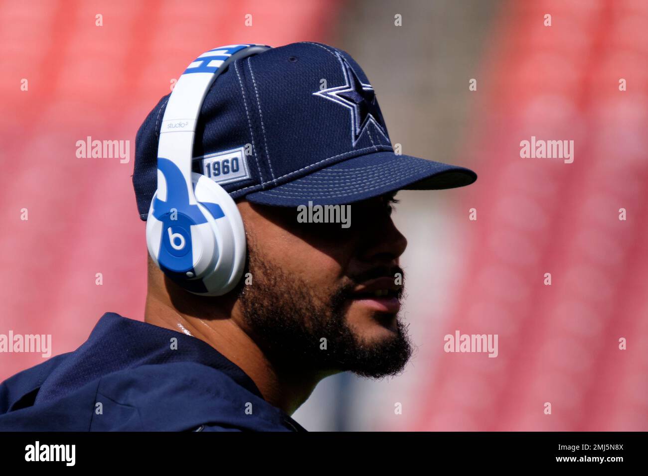 Dallas Cowboys quarterback Dak Prescott wears Beats headphone