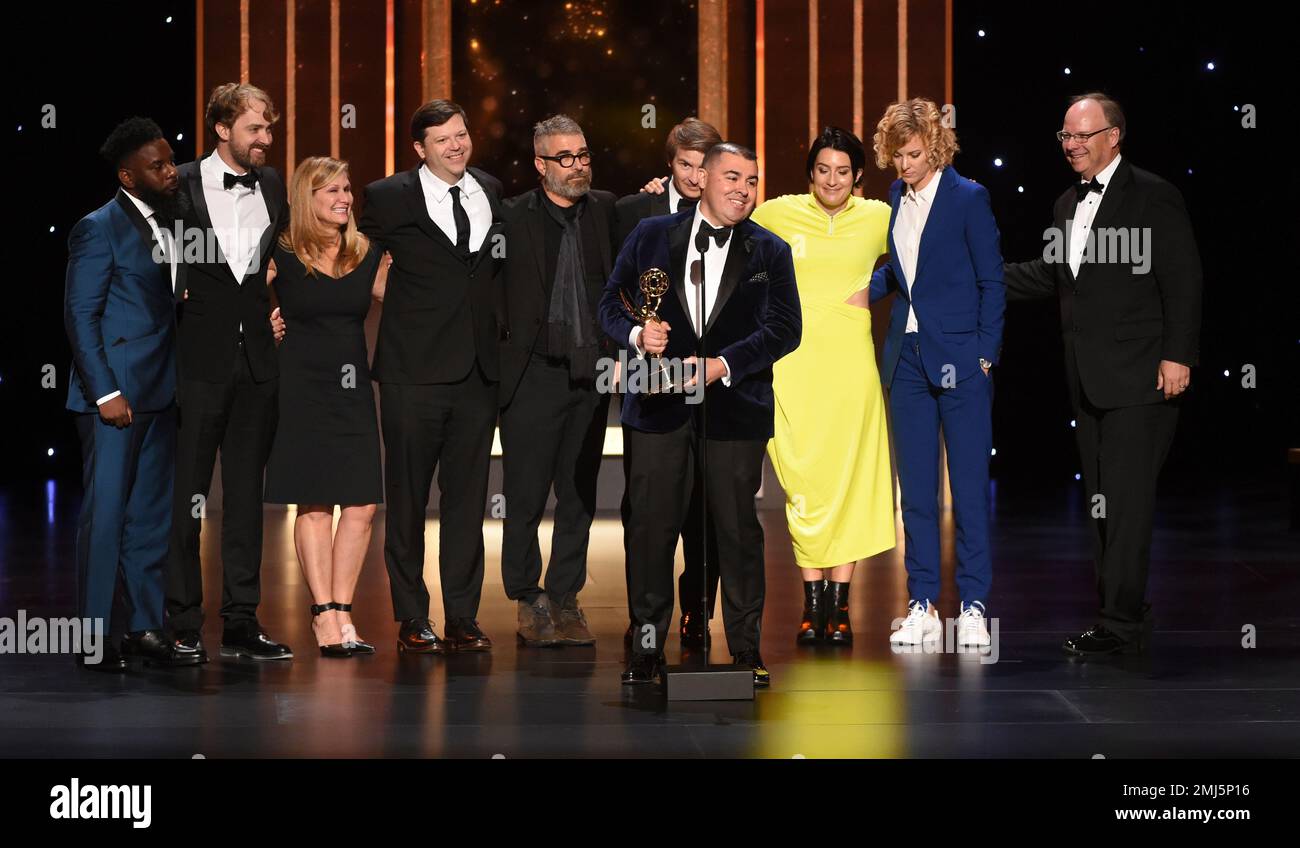 EXCLUSIVE - The team from Dream Crazy - Nike accepts the award for  Outstanding Commercial on night two of the Television Academy's 2019  Creative Arts Emmy Awards on Sunday, Sept. 15, 2019,