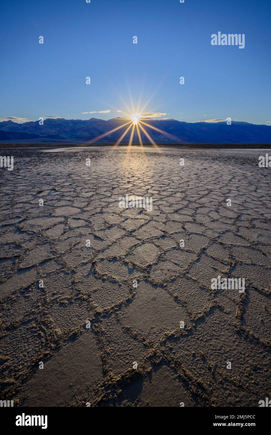 Badwater Basin salt formations, Death Valley National Park, California, USA. Stock Photo