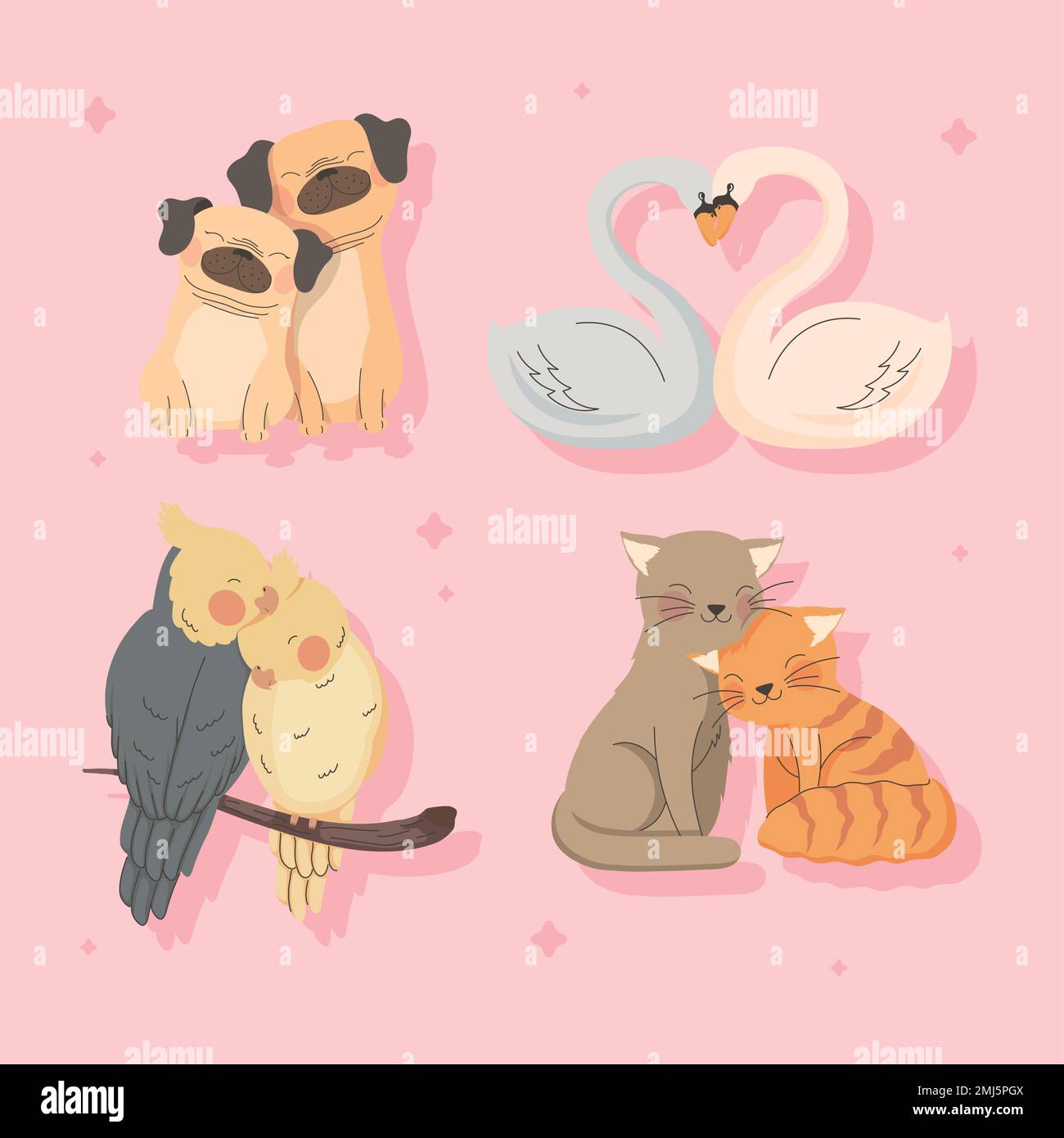Cats four animals Stock Vector Images Alamy