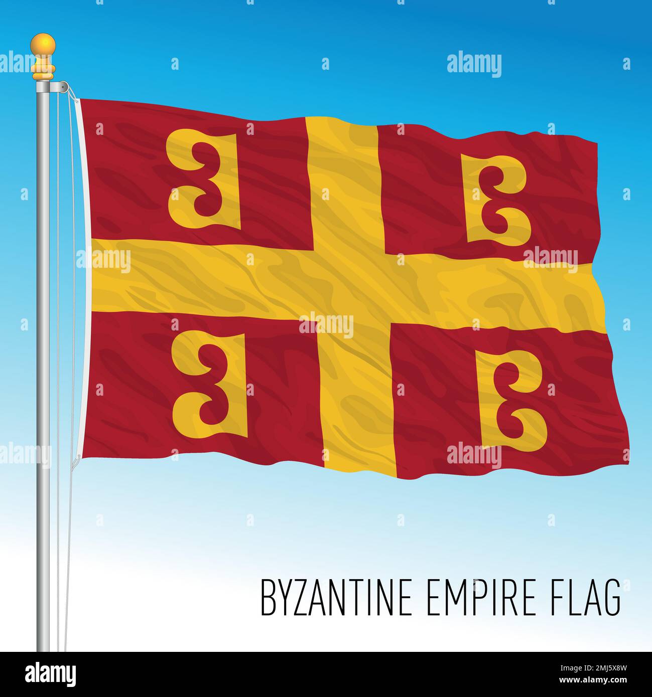 Byzantine Empire flag, ancient european country, vector illustration Stock Vector