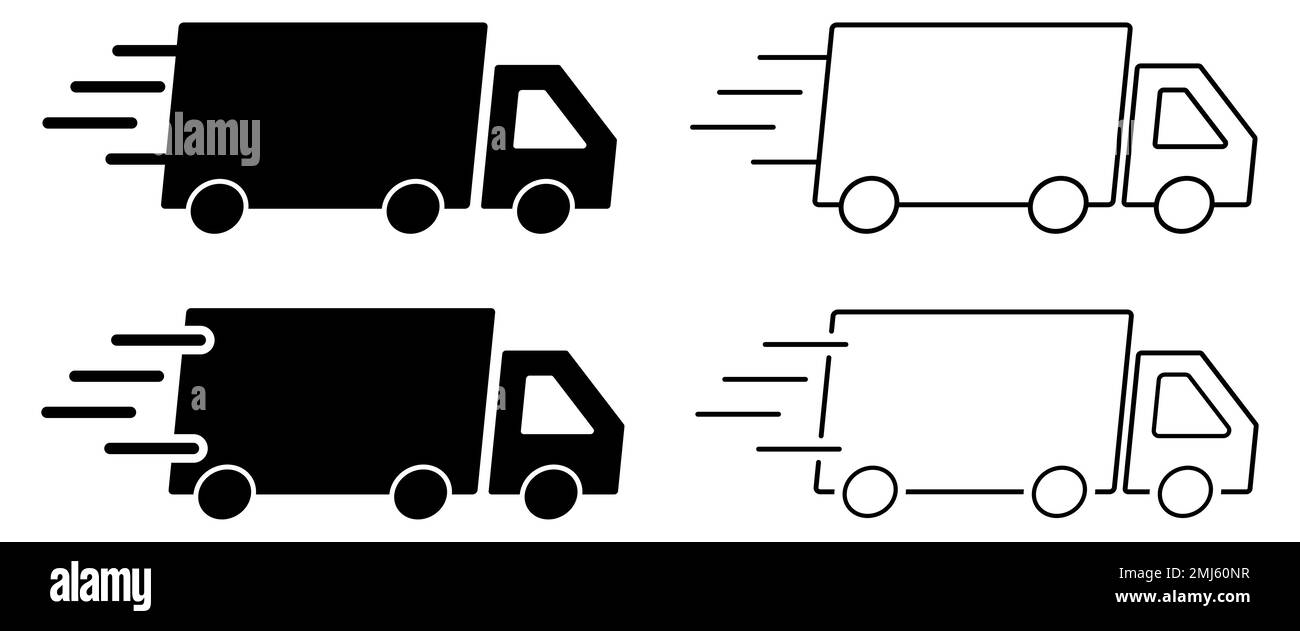 Fast delivery truck icon set. Delivery service icons. Design can use for web and mobile app. Vector illustration Stock Vector