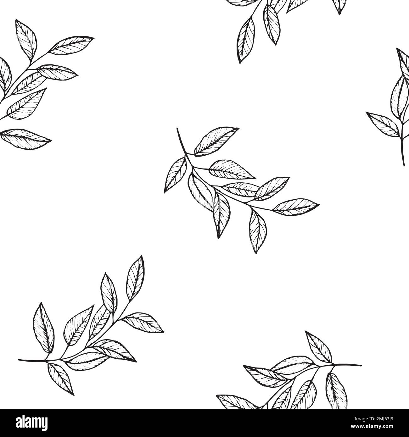 Hand drawing sketching seamless pattern with vector black and gray ...