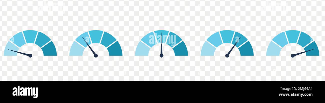 Blue scale meter with low, high and medium bar. Level risk graph or ...