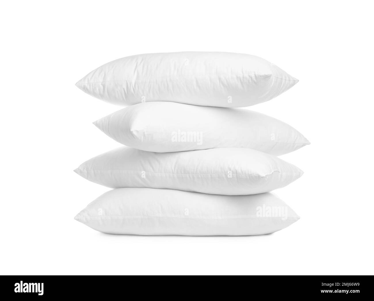 Stack of soft pillows isolated on white Stock Photo Alamy