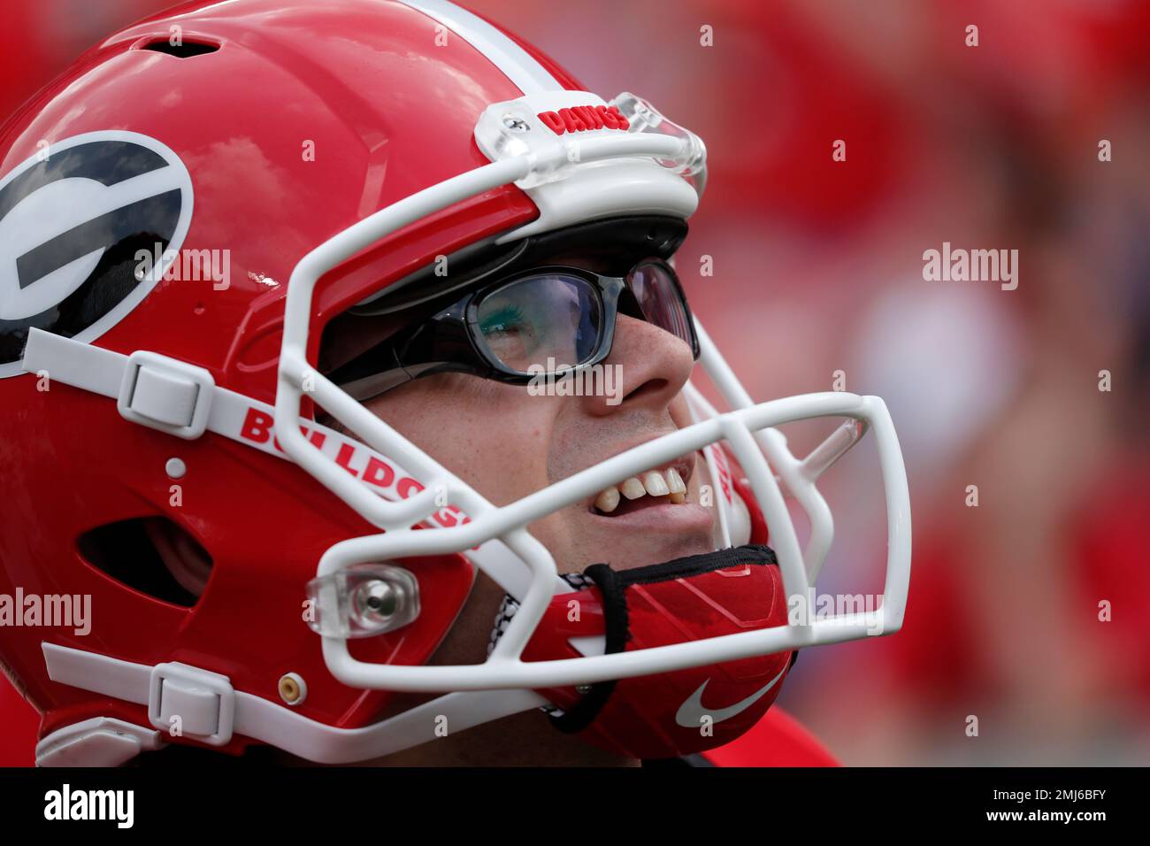 place kicker Rodrigo Blankenship (98) is shown on the sideline