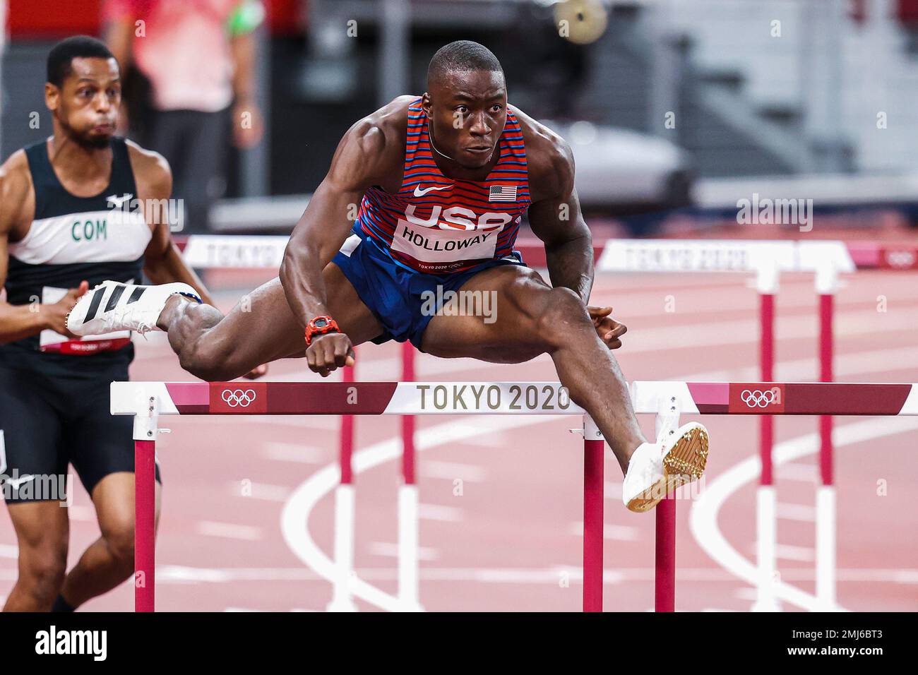 Grant Holloway (USA) competing in the Men