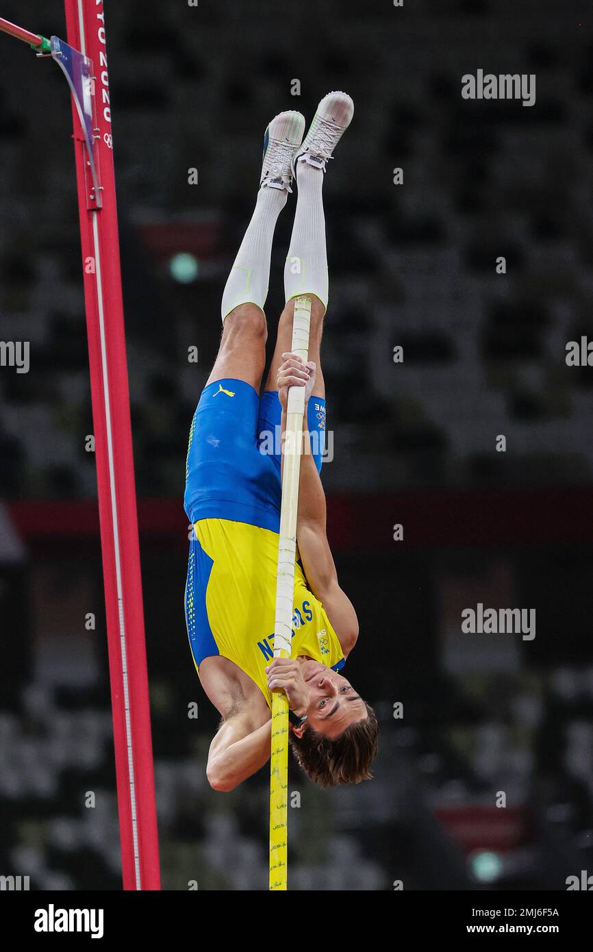 Armand Duplantis (SWE) Olympic Champion in the Men's Pole Vault at the 2020 (2021) Olympic