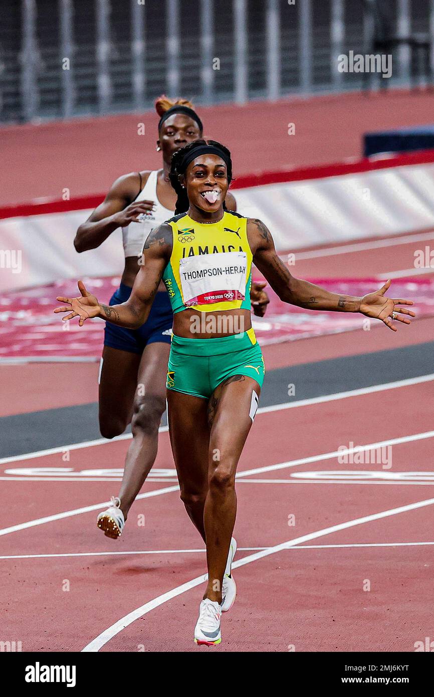 Elaine Thompson-Herah (JAM) Olympic Champion in the Women's 200 meters at the 2020 (2021) Olympic Summer Games, Tokyo, Japan Stock Photo