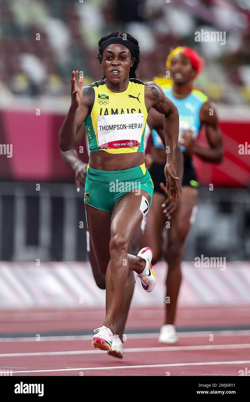 Elaine Thompson-Herah (JAM) Olympic Champion in the Women's 200 meters at the 2020 (2021) Olympic Summer Games, Tokyo, Japan Stock Photo