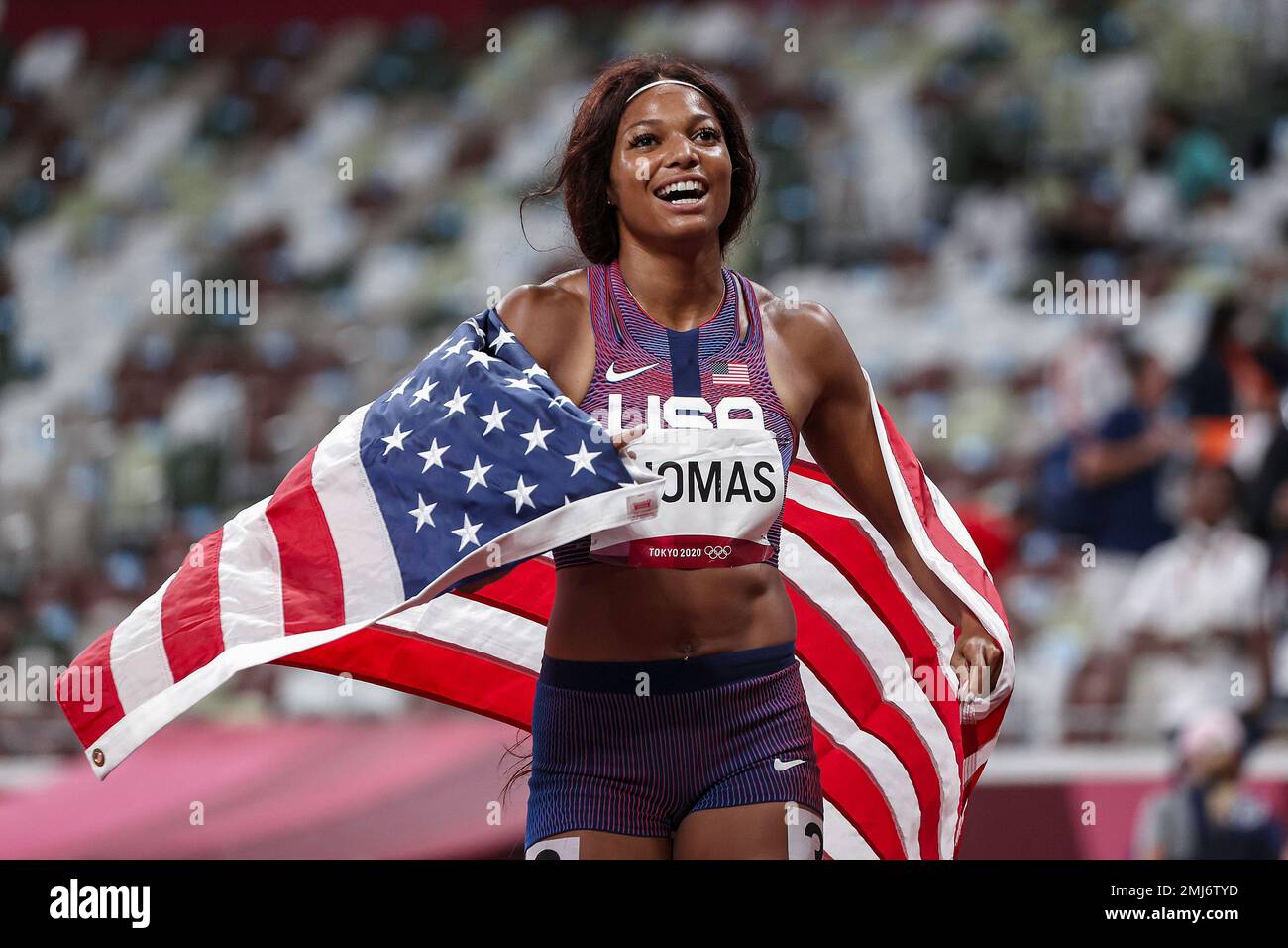 Gabrielle Thomas (USA) bronze medalist in the Women's 200 meters at the