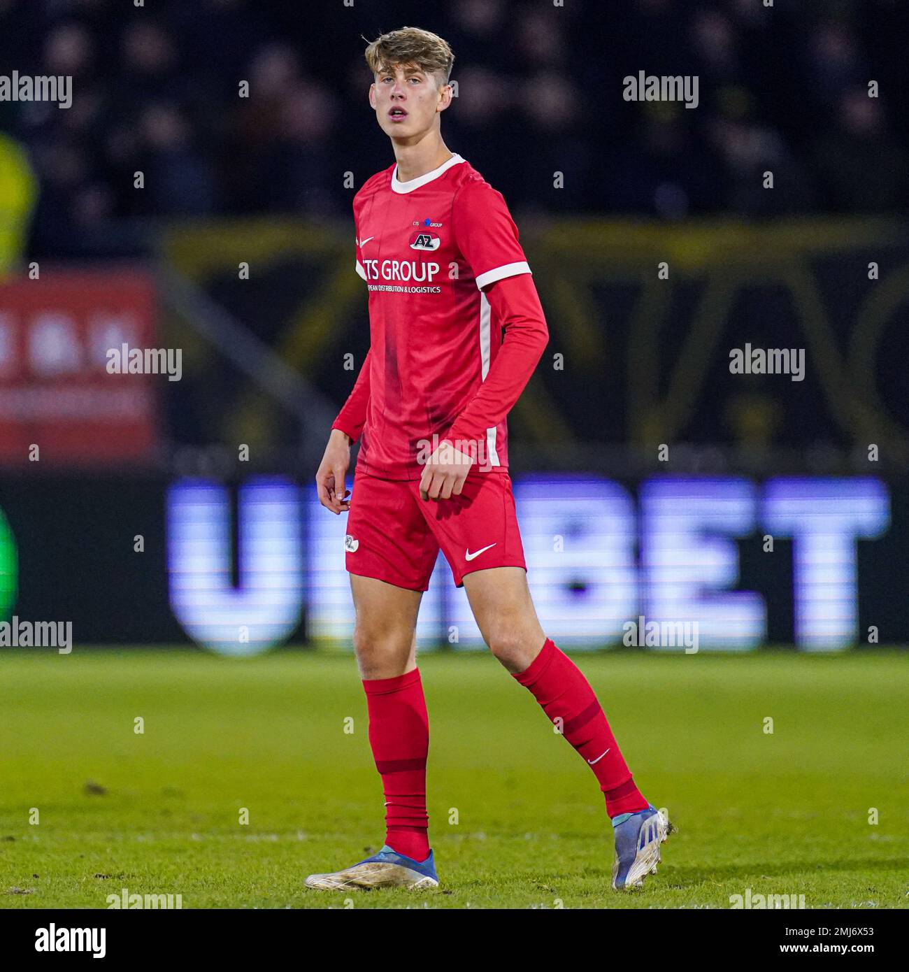 BREDA, NETHERLANDS - JANUARY 27: Dave Kwakman of Jong AZ during the 