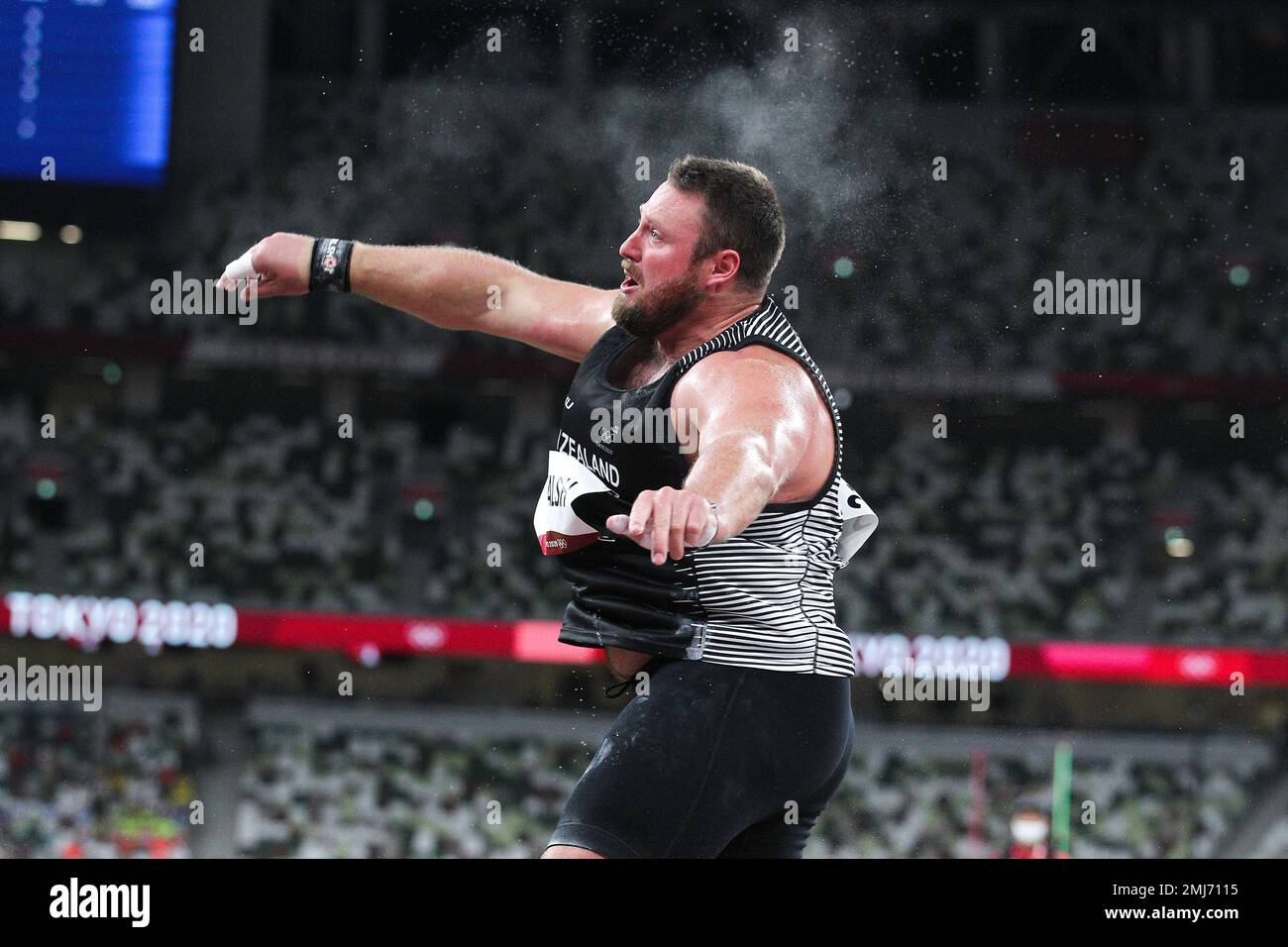 Tom Walsh (NZL)  competing in the Men'sshot put at the 2020 (2021) Olympic Summer Games, Tokyo, Japan Stock Photo