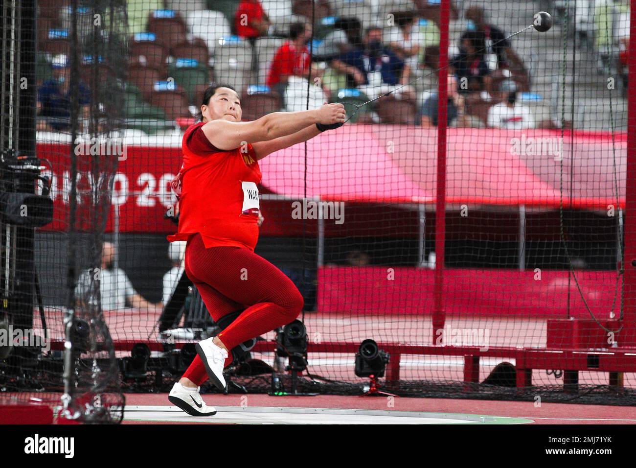 Zheng Wang (CHN) competing in the Women's hammer throw at the 2020