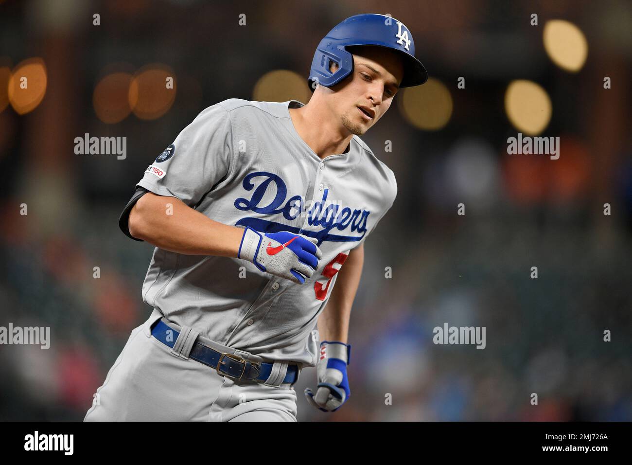Los Angeles Dodgers' Corey Seager rounds the bases on his three-run home run  during the first inning of the team's baseball game against the Baltimore  Orioles, Tuesday, Sept. 10, 2019, in Baltimore. (