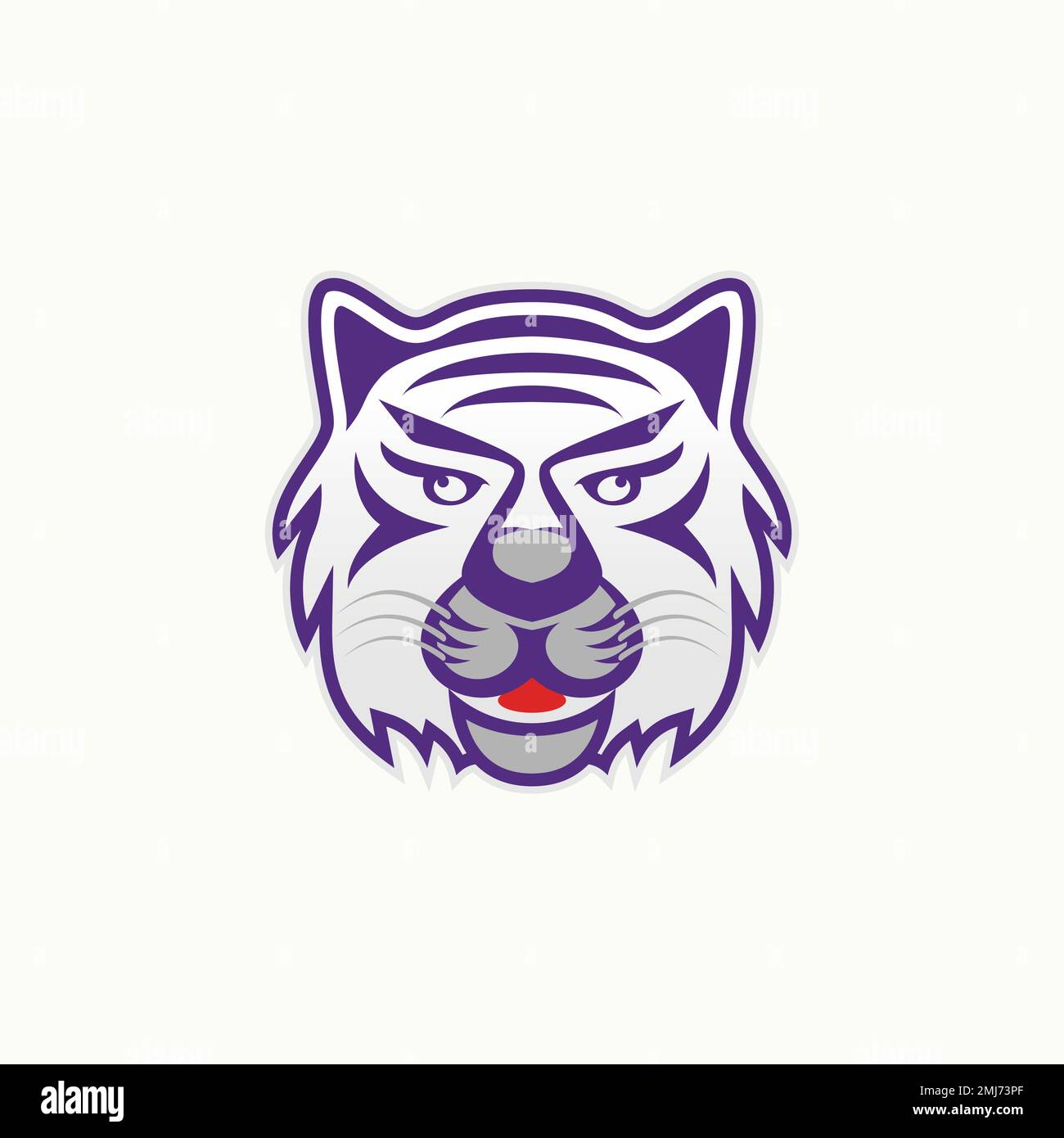 Simple and unique tiger head with serious face and attractive motive graphic icon logo design abstract concept vector stock animal or strong Stock Vector