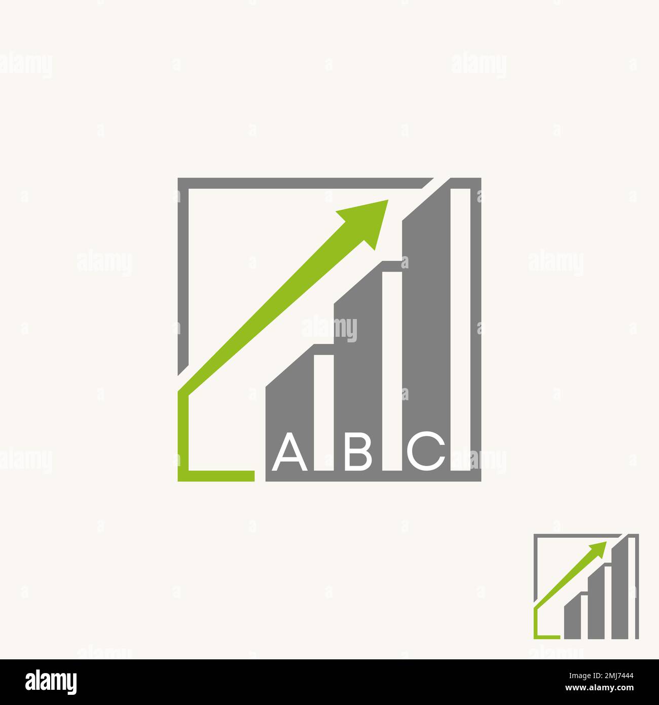 Simple but unique chart or trading with arrow and square or rectangular graphic icon logo design abstract concept vector stock finance or grow Stock Vector