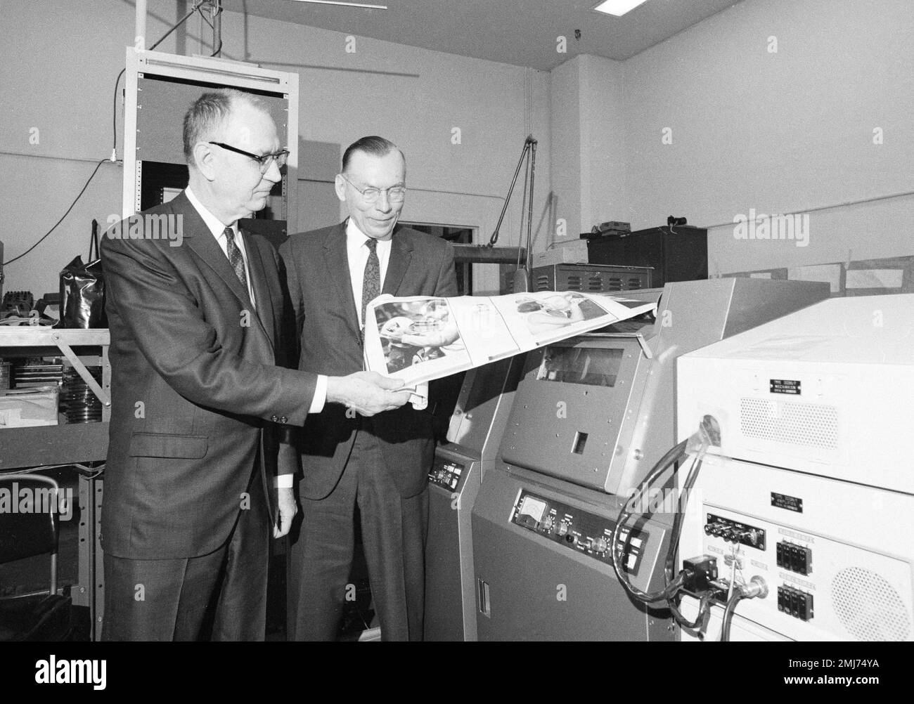Chief engineer Charles W. Hubley, left, and his assistant, Constantin