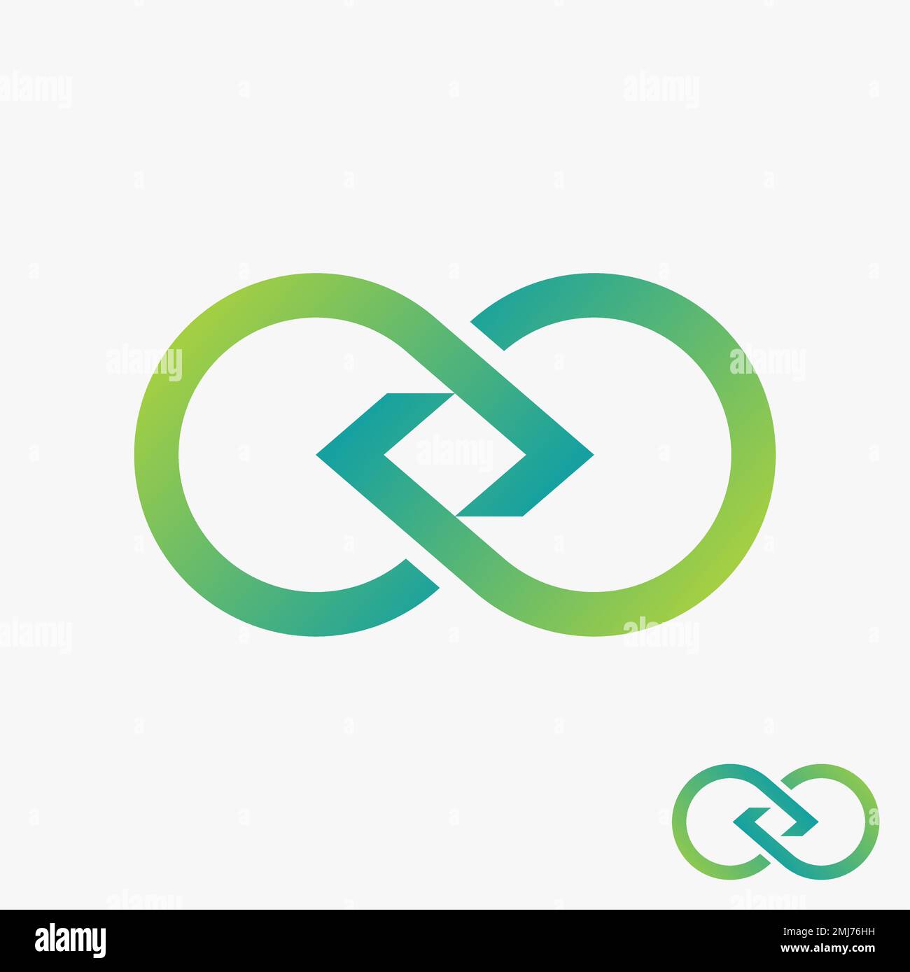 Simple and unique meta or infinity sign with cut and bracket on side backwards graphic icon logo design abstract concept vector stock tech application Stock Vector