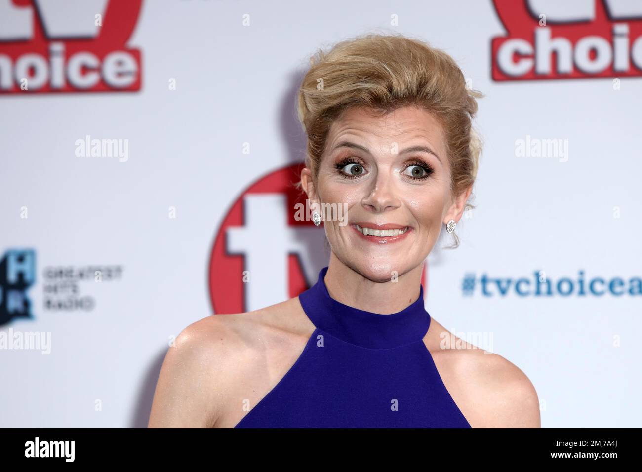 Actress Jane Danson poses for photographers on arrival at the TV Choice
