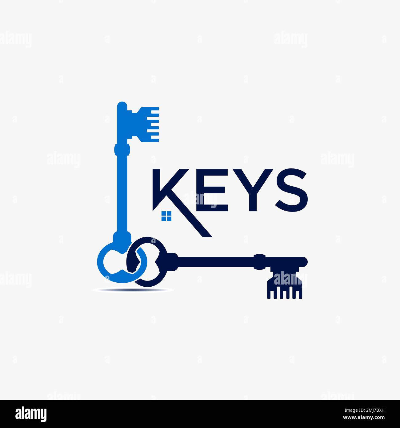 Simple and unique letter or word 2 KEYS font with roof house image graphic icon logo design abstract concept vector stock typography or property Stock Vector