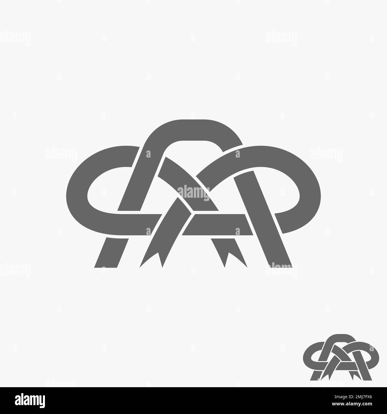 Simple and unique letter or word A font with tie ribbon or tape and love graphic icon logo design abstract concept vector stock initial or monogram Stock Vector