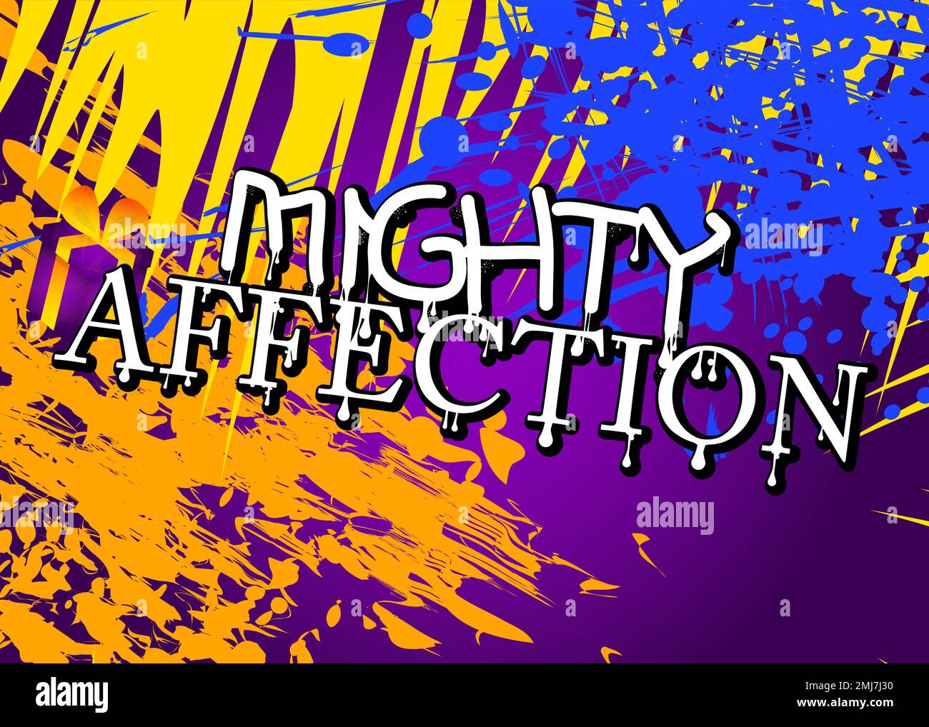 Mighty Affection. Graffiti tag. Abstract modern street art decoration performed in urban painting style. Stock Vector