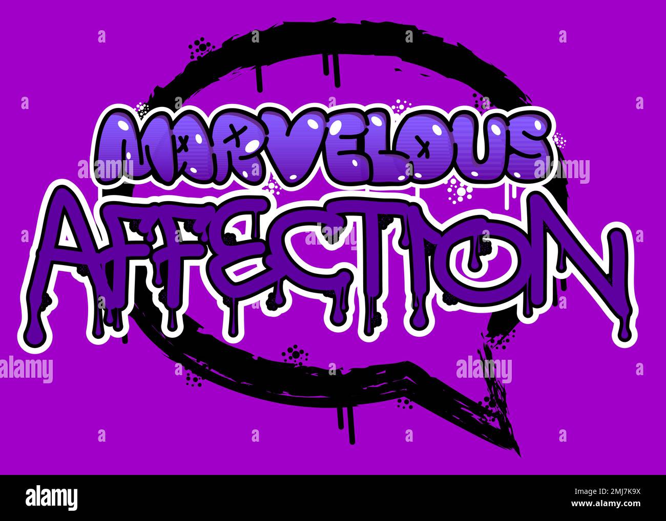 Marvelous Affection. Graffiti tag. Abstract modern street art