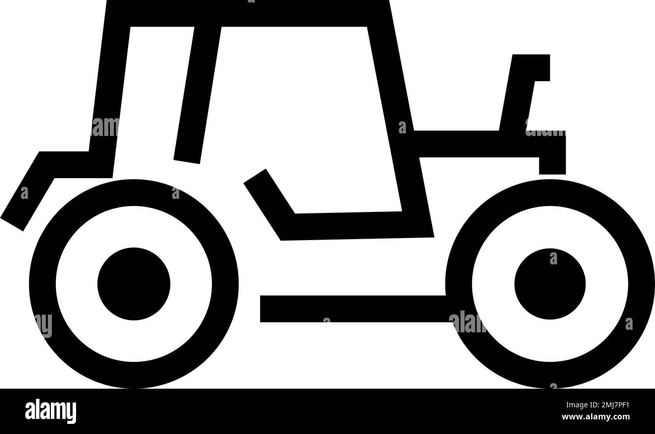 Simple agricultural tractor icon. Editable vector. Stock Vector