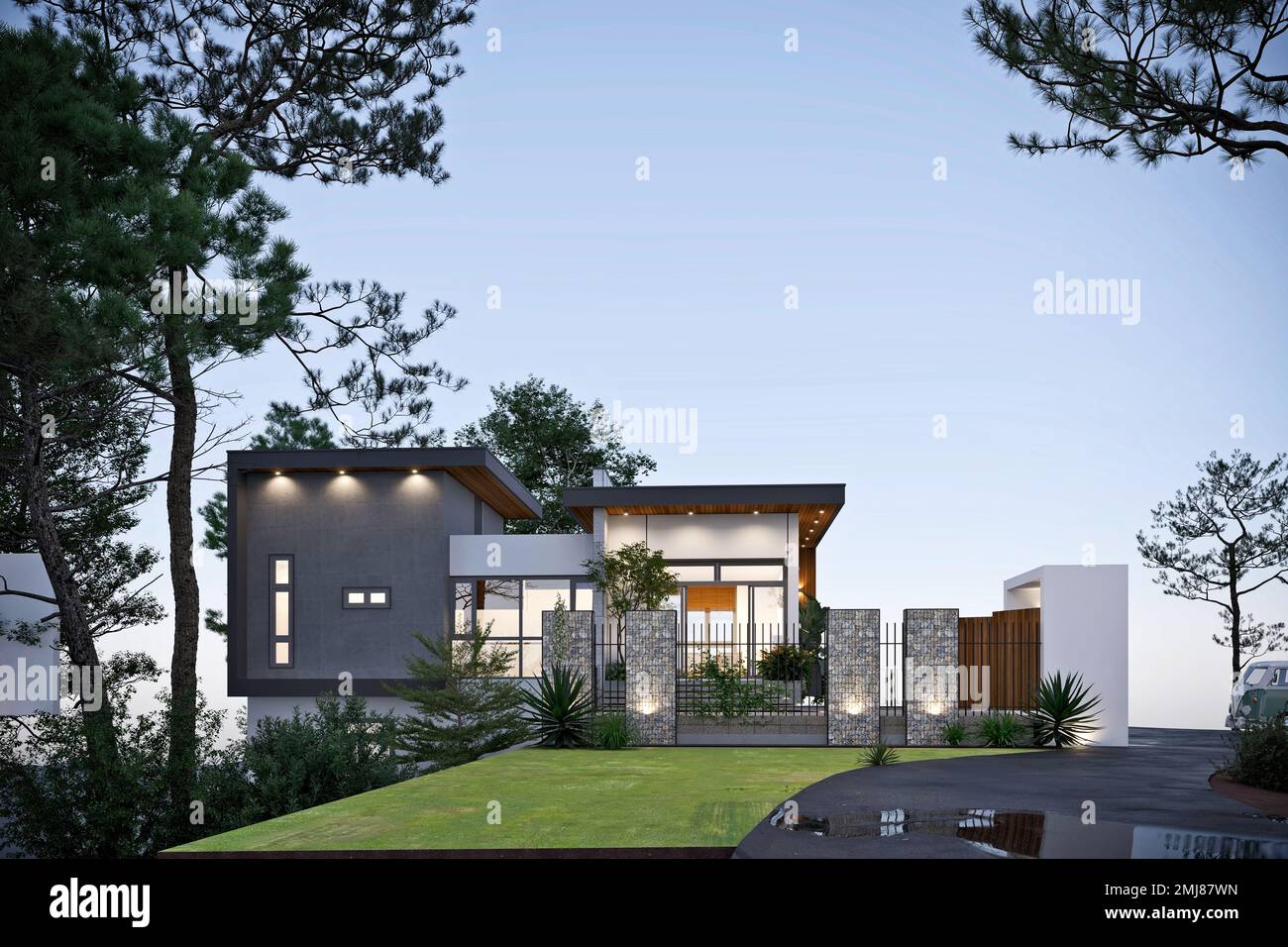 3d render of luxury house exterior Stock Photo Alamy