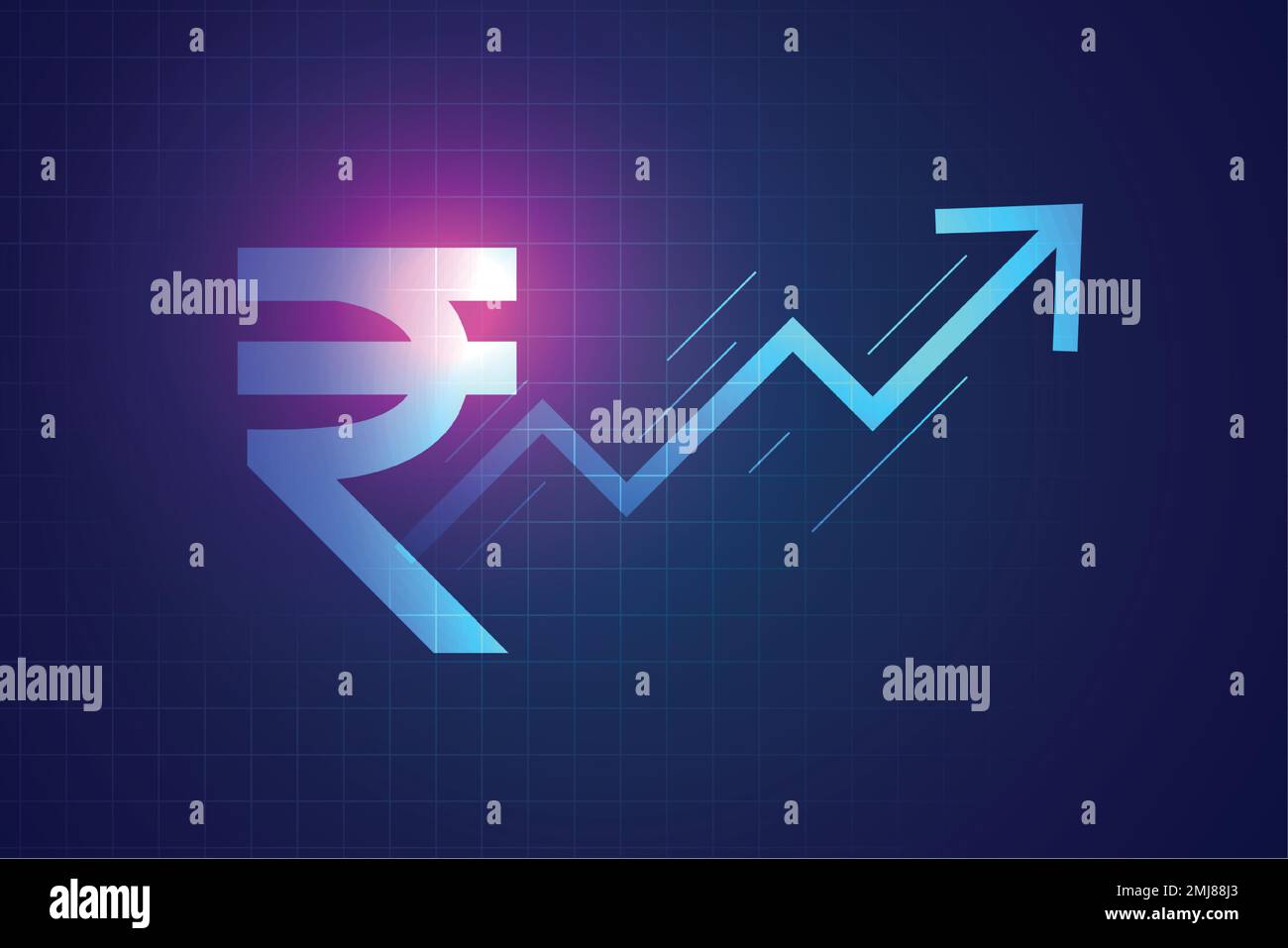 digital indian rupee rise up arrow background in trading concept vector  Stock Vector Image & Art - Alamy