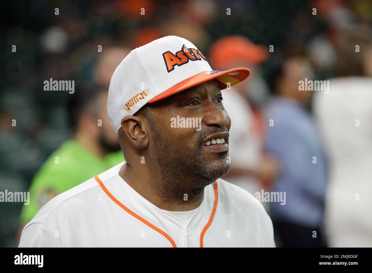 Bun B waits to throw out the ceremonial first pitch before a