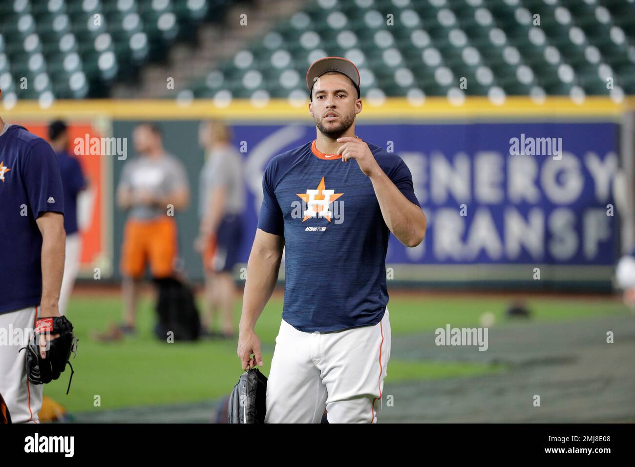 Houston Astros Center field George Springer watches intently from