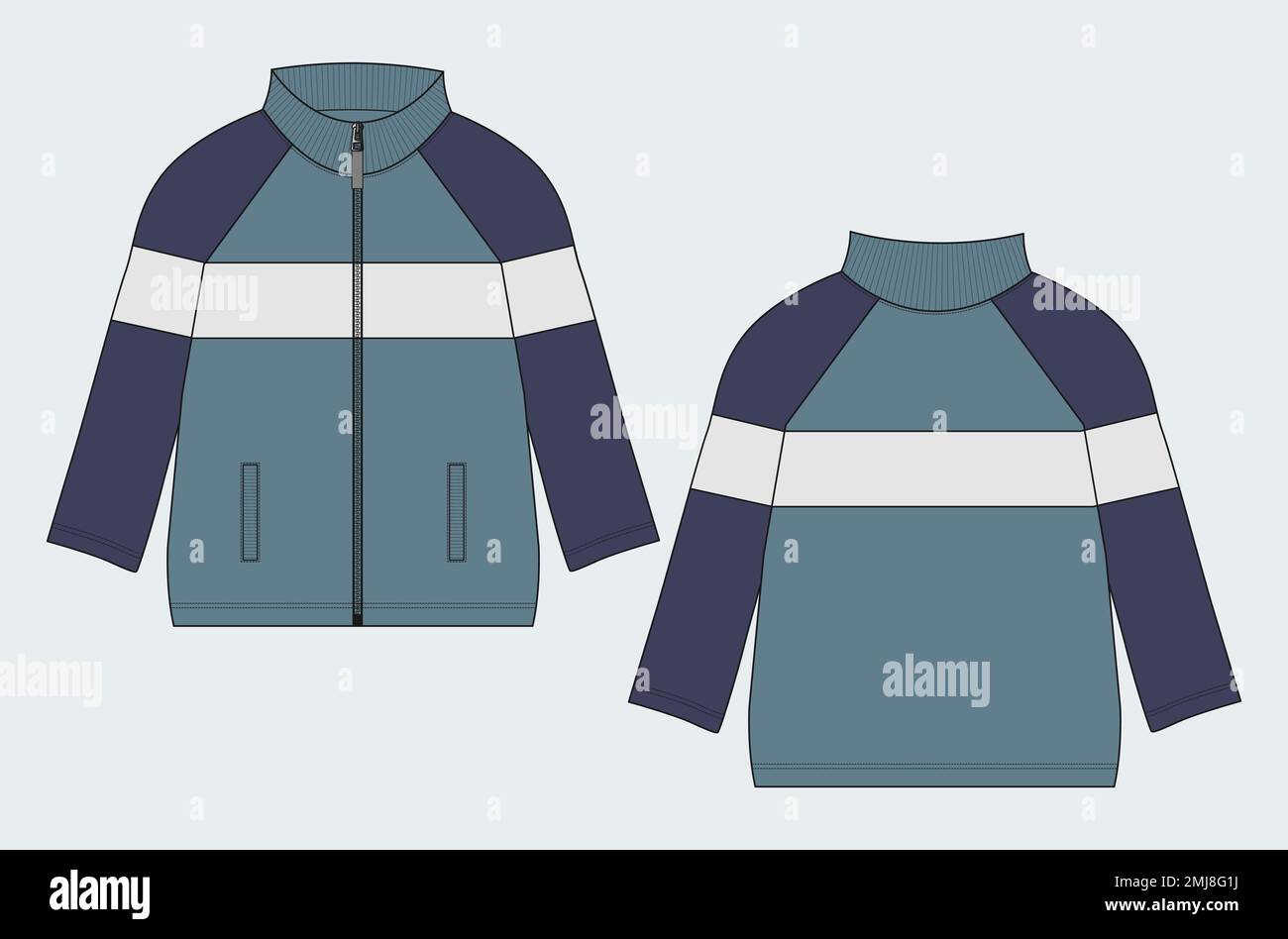 Clothing size chart vector illustration ( Varsity jacket Stock Vector Image  & Art - Alamy