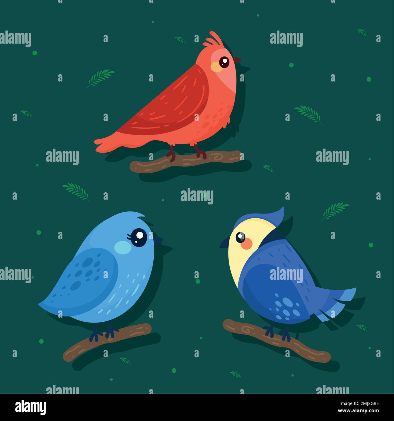 three little birds animals icons Stock Vector Image & Art Alamy