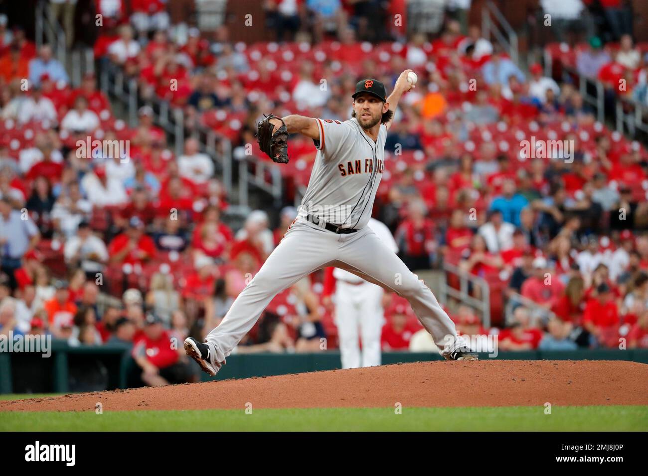 Arizona Diamondbacks starting pitcher Madison Bumgarner throws during the  first inning of a baseball game against the St. Louis Cardinals Friday,  April 29, 2022, in St. Louis. (AP Photo/Jeff Roberson Stock Photo 