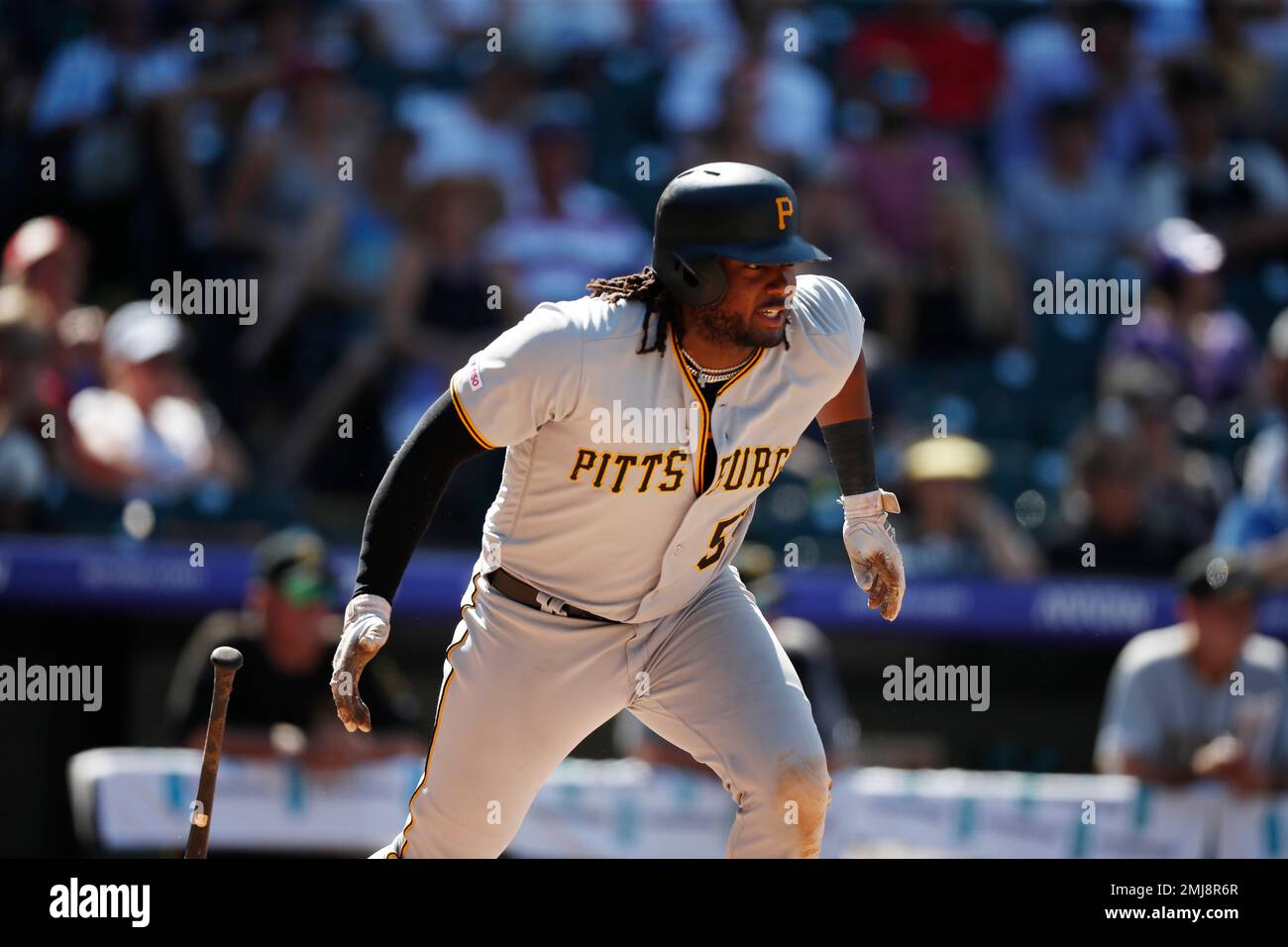 Pittsburgh Pirates first baseman Josh Bell (55) in the seventh inning ...