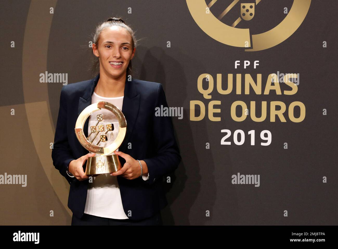 Fifo poses with her futsal player of the year award at the Portuguese ...