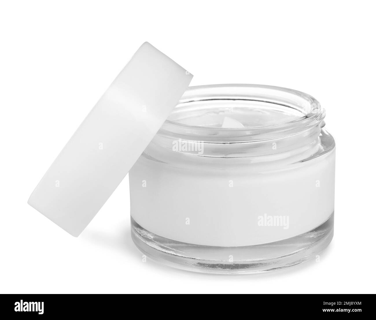 Jar of organic cream and cap isolated on white Stock Photo Alamy