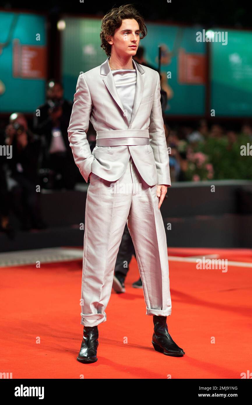 Actor Timothee Chalamet poses for photographers upon arrival at the ...