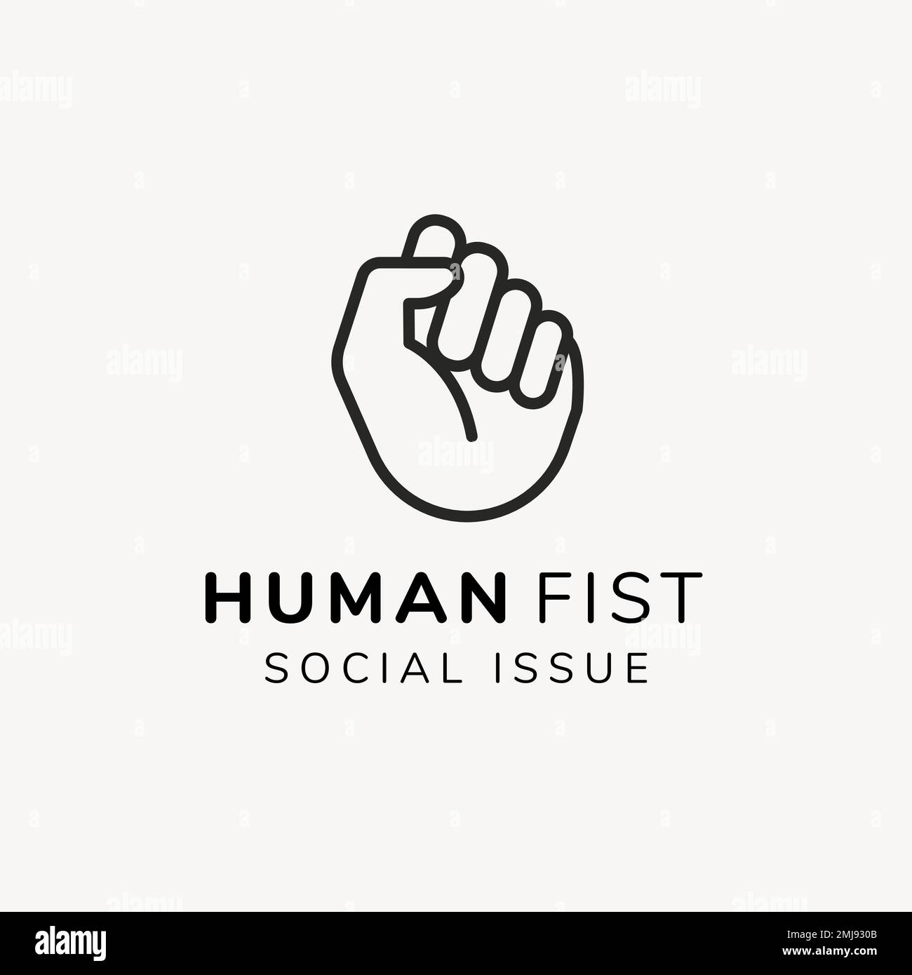 Charity logo template, non-profit branding design vector, human fist