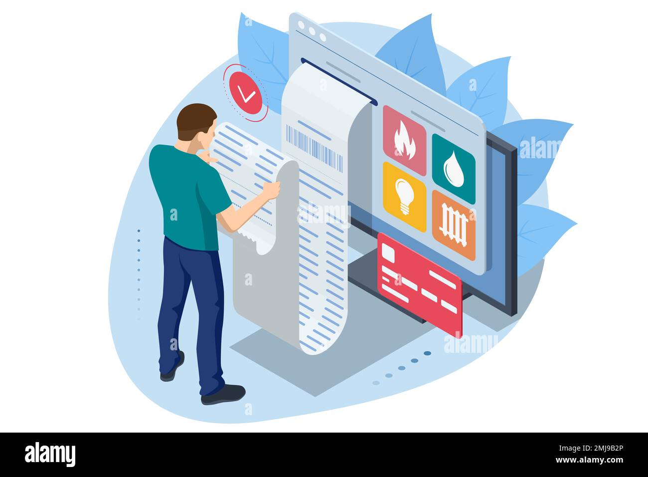 Isometric Online Bill Payment. Home Utilities Bill Payment Services