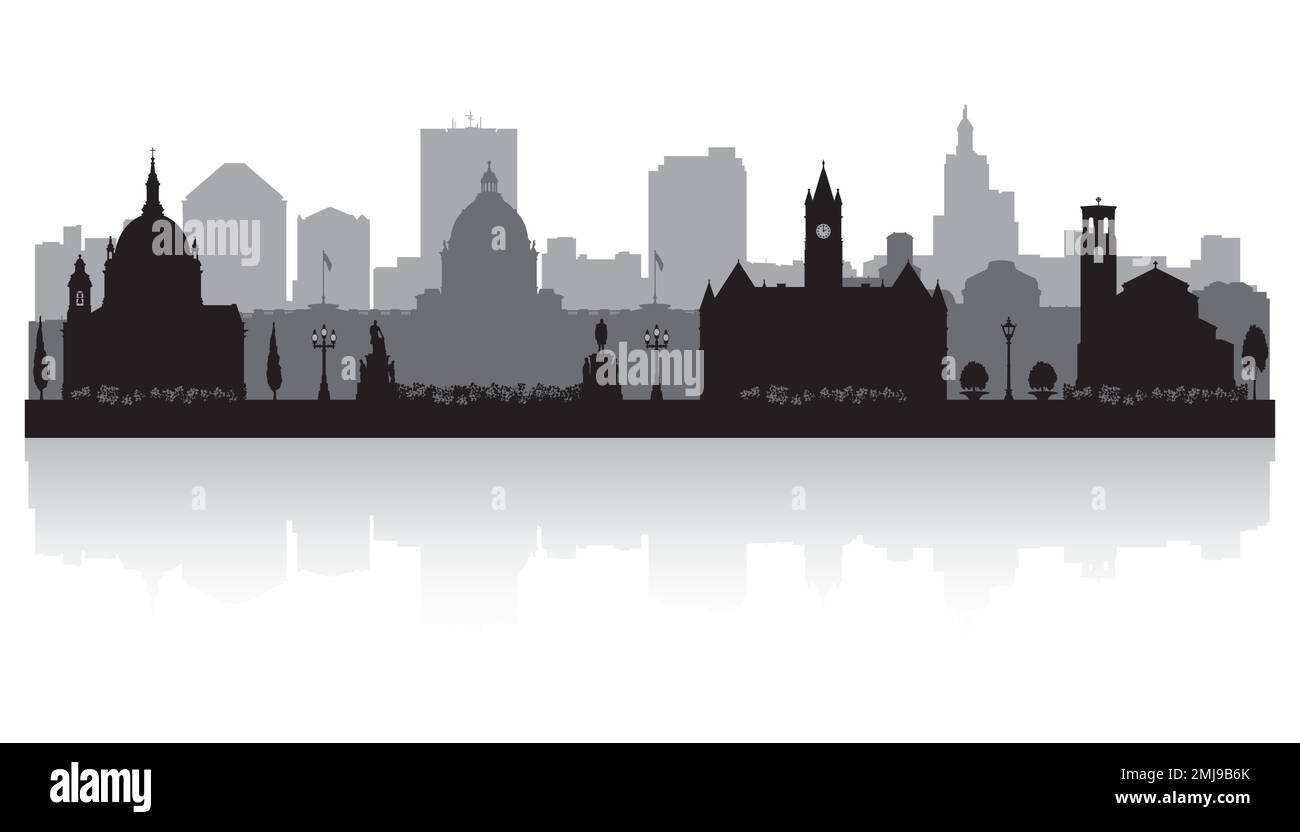Saint paul minnesota city skyline vector silhouette illustration stock