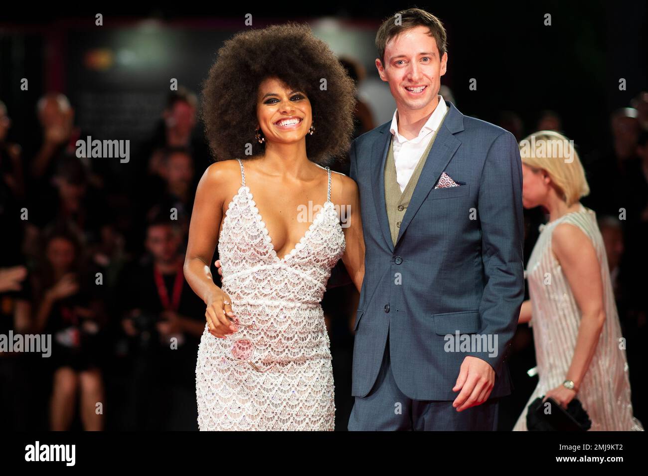 Zazie Beetz and David Rysdahl poses for photographers upon arrival at ...